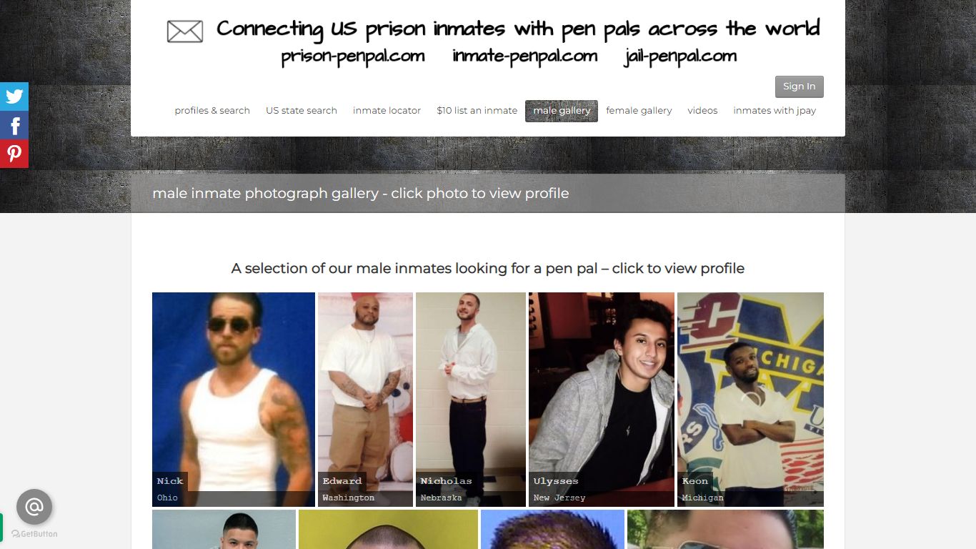 prison-penpal | male inmate photograph gallery