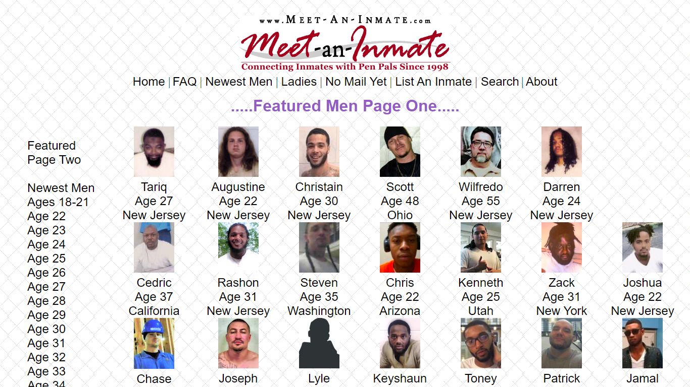 Featured Male Inmates Desiring Penpals - Meet-An-Inmate.com